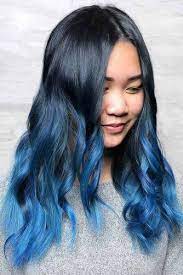 53 Tasteful Blue Black Hair Color Ideas To Try In Any Season Hair Color For Black Hair Blue Hair Highlights Black Balayage