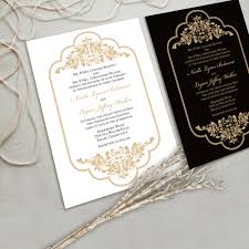 Make custom rsvp cards to go with your invitations! Black White And Gold Wedding Invitations Novocom Top