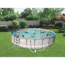 Bestway Power Steel 16 X 48 Frame Swimming Pool Set With Filter Pump Ladder And Cover Walmart Com Swimming Pools Pool Outdoor Swimming Pool
