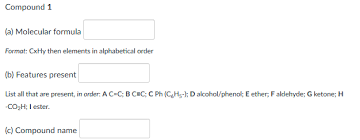 Why is the category:fr not after the category:e in alphabetical list and not included. Solved Compound 1 A Molecular Formula Format Cxhy Then Chegg Com