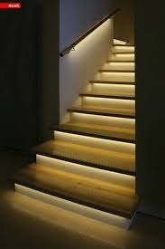 I Would Totally Do That To The Rail I Think The Lit Steps May Be A Bit Much Stairway Lighting Led Stair Lights Stairs Design