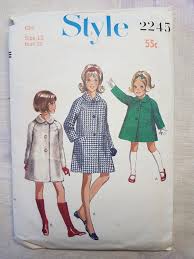 60s Vintage Style 2245 Sewing Pattern Girls Coat With Peter Pan Collar Size 12 Bust 30inches By Vintageguardian Sewing Patterns Girls Vintage Fashion Girl Coat