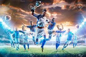 Grand Sport Collage Soccer Basketball Hockey Baseball Football Américain  Etc Isolé Sur Blanc Banque D'Images et Photos Libres De Droits. Image  101382461