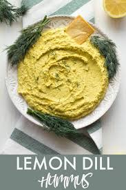 Lemon Dill Hummus Oil Free Vegan Hummus With Fresh Lemon Juice And Dill Perfect For Warm Weather Potlucks And Barbecues Vegan Lem Vegan Dishes Hummus Food