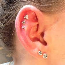 Flat Piercing X3 With Industrial Strength Clusters Done At Club Tattoo San Francisco Body Piercing Piercing Body Piercings