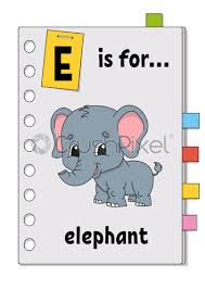 E · each · eagle · ear · early · earn · earring · earmuffs · earth E Is For Elephant Abc Game For Kids Word And Stock Vector Crushpixel