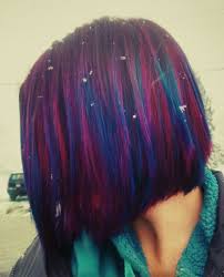 Blue Purple Pink And Red Galaxy Hair Short Hair Bob Short Hair Styles Galaxy Hair Short Bob Hairstyles