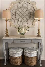 French Country Console Table Toile Covered Baskets Decor Home Decor Metal Wall Decor