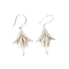 Silver Fuchsia Earrings Nbng Fold Formed Jewellery Earrings Jewelry Flower Earrings