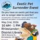 Exotic Pet Surrender Event - Rhinelander event image