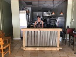 I do not have experience with corrugated metal ceilings, but my parents installed a metal roof. Outdoor Buffet 6 2 Level Rustic Style Real Pressure Treated Wood Corrugated Metal Outdoor Bar Foot Rail And Shelf Ship 150