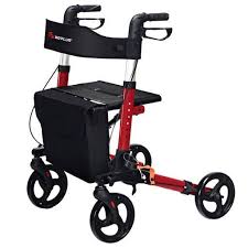 Goplus Folding Medical Rollator Lightweight Aluminum Walker Seniors W Adjustable Handle Walker For Seniors Mobility Walkers Walking Frame