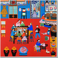 The New Year S Eve Folkartchina Com Chinese Folk Art Chinese Folk Art Painting Folk Art