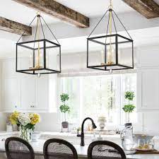 Crystorama Lighting Group Weston Matte Black And Antique Gold 14 Inch Four Light Pendant Wes 9905 Bk Ga Bellacor In 2021 Lantern Pendant Lighting Black Pendant Light Kitchen Modern Farmhouse Lighting