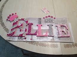 Wooden Letters From Walmart Used Spray Paint To Make Them White Painted Edges Pink I Used Sp Painting Wooden Letters Wooden Letters Diy Wooden Name Letters