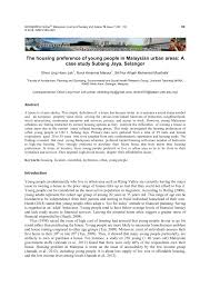 The inadequacy of affordable housing is one of the most challenging issues plaguing cities all around the world and malaysia is no exception. Pdf The Housing Preference Of Young People In Malaysian Urban Areas A Case Study Subang Jaya Selangor
