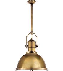 Visual Comfort Chc5136ab Ab E F Chapman Country Industrial 1 Light 20 Inch Antique Burnished Brass Pendant Ceiling Light In Antique Brass