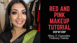 red and pink eye makeup tutorial