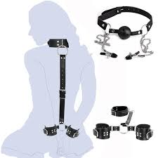 Neck to Wrist Restraints Kit with Nipple Clamps Gag Sex Toys for Women  Adjustable Back Handcuffs Collar Bondage SM Sex Game Toys - AliExpress
