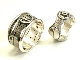 Star Wars Wedding Ring Set Sterling Silver His And Her Matching Star Wars Wedding Ring Set From Etsy With Images Star Wars Ring Geeky Wedding Rings Geeky Engagement Rings