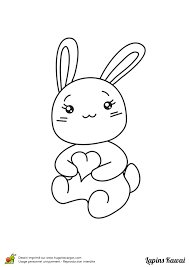 Voir plus d'idées sur le thème dessin lapin, lapin, dessin. Coloriage Lapin Kawai Avec Un Coeur Sur Hugolescargot Com