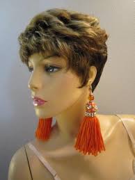 Tassel Earrings, Boho YARN Earrings, Romantic, Glam Orange Earrings, Large  Earrings, Hippie, Urban Earrings.