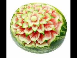029 Free Fruit Carving Course Flower In Watermelon Darmowy Kurs Carvingu Kwiat W Arbuzie Fruit Carving Fruit And Vegetable Carving Watermelon Carving
