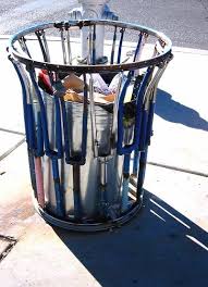 Bicycle Forks Become A Street Trash Can Bicycle Decor Bicycle Parts Art Recycled Bike Parts