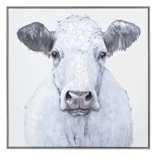 Black And White Cow Framed Pictures The Simple Beauty Of Farm Life Is Front And Center In This Cow Framed Acrylic Painting Print On Embellished Canvas Th Cow Pictures Cow Wall Art Cow Painting