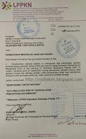 For more information and source, see on this link : Jawatan Kosong Terkini Di Lppkn 17 Januari 2017