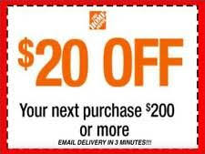 One 1x Home Depot Coupon 20 Off 200 In Store Only Lnstant Delivery Now 163 Watch Count Home Home Depot Coupons Home Depot Home Depot Online