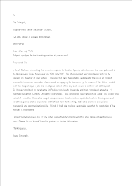This page contains an excellent cover letter sample sample for english teacher resume and/or job application. Kostenloses Secondary School Teacher Job Application Letter To The Principal