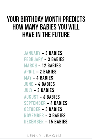 Your Birthday Months Predicts How Many Babies You Will Have In The Future How Many Babi Quotes About Motherhood Motherhood Quotes Funny Birthday Month Quotes