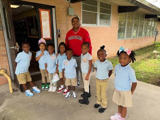 Students with Teacher Smiling