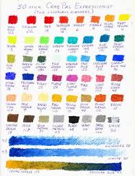 Color Chart Of 50 Craypas Expressionist Oil Pastels In 2019