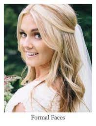 Romantic Bridal Hair Half Up Half Down Loose Curls With Veil Hairstyle By Formal Faces Wedding Hair Front Bridesmaid Hair Medium Length Wedding Hair Half