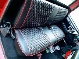 The sofa resembles multiple pillow bags puzzled together to evoke and create a soft yet bold seating area. 82 Best Custom Leather Auto Interiors Hot Rods Hooligans Ideas Vintage Hot Rod Custom Leather Classic Cars