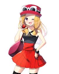Safebooru 1girl D Bag Black Legwear Black Shirt Blonde Hair Blush Bracelet Collarbone Cowboy Shot Creatu In 2020 Pokemon Ash And Serena Pokemon Waifu Pokemon People
