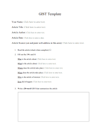 Gist Template Docx Interactive Science Notebook Science Notebook Interactive Science