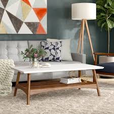 This Coffee Table Brings A Fresh Look And Makes A Bold Statement With White Tops On Simple Yet C Mid Century Modern Coffee Table Coffee Table Living Room Decor