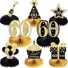 As you get older, celebrating a birthday starts to have a completely new meaning. Amazon Com 8 Pieces 60th Birthday Honeycomb Table Centerpieces Happy 60th Birthday Decorations Cheers To 60 Years Table Toppers For Sixty Years Birthday Party Favors Toys Games