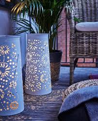 Two Decorative Metal Solar Powered Lanterns Light The Balcony During The Evening Balcony Decor Solar Powered Lanterns Outdoor Balcony