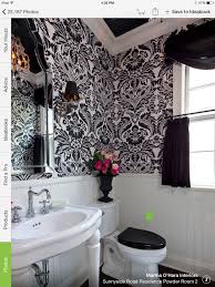 Black And White Toile Wallpaper Bathroom Black And White Toile Wallpaper For Bathroom Chic Bathrooms Black White Bathrooms White Decor