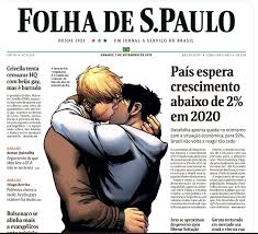 Paulo, broadsheet newspaper, são paulo, brazil. Brazil Newspaper Publishes Gay Avengers Kiss On Front Page To Defy Evangelical Mayor Huffpost