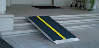 This portable wheelchair ramp is similar in appearance and function to the faithful suitcase classic series wheelchair ramp, the finally, the new suitcase® signature series™ portable wheelchair ramp for stairs features enhanced treads designed for greater traction and safety for users. Portable Wheelchair Ramps For Homes What To Know