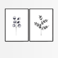 Black And White Framed Art Set Of 2 Set Of 2 Black White Art Set Of 2 Wall Art Set Of 2 Black White Prints Set Of 2 Prints Leaves Art Wall Art Minimalist Art Prints Leaf Art White Prints Black White Art