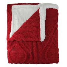 Knit blanket pattern/beginner cable pattern/afghan knitting pattern/knit blanket/chunky blanket/chunky blanket pattern/woodland blanket. Red White Cable Knit Sherpa Throw Blanket Michaels