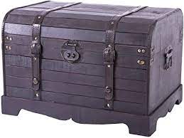 1940s periwinkle blue & black travel trunk with original tray, footlocker, coffee table trunk, steamer trunk, side table. Amazon Com Antique Style Black Wooden Steamer Trunk Coffee Table Home Kitchen