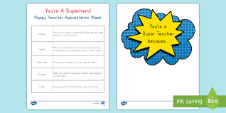 See more ideas about teacher cards, teacher appreciation cards, teacher appreciation. Teacher Appreciation My Teacher Is A Superhero Daily Plan