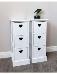 About 47% of these are nightstands, 6% are living room cabinets, and 0% are office desks. Pair Of 3 Drawer Heart Bedside Tables White Sue Ryder Shop
